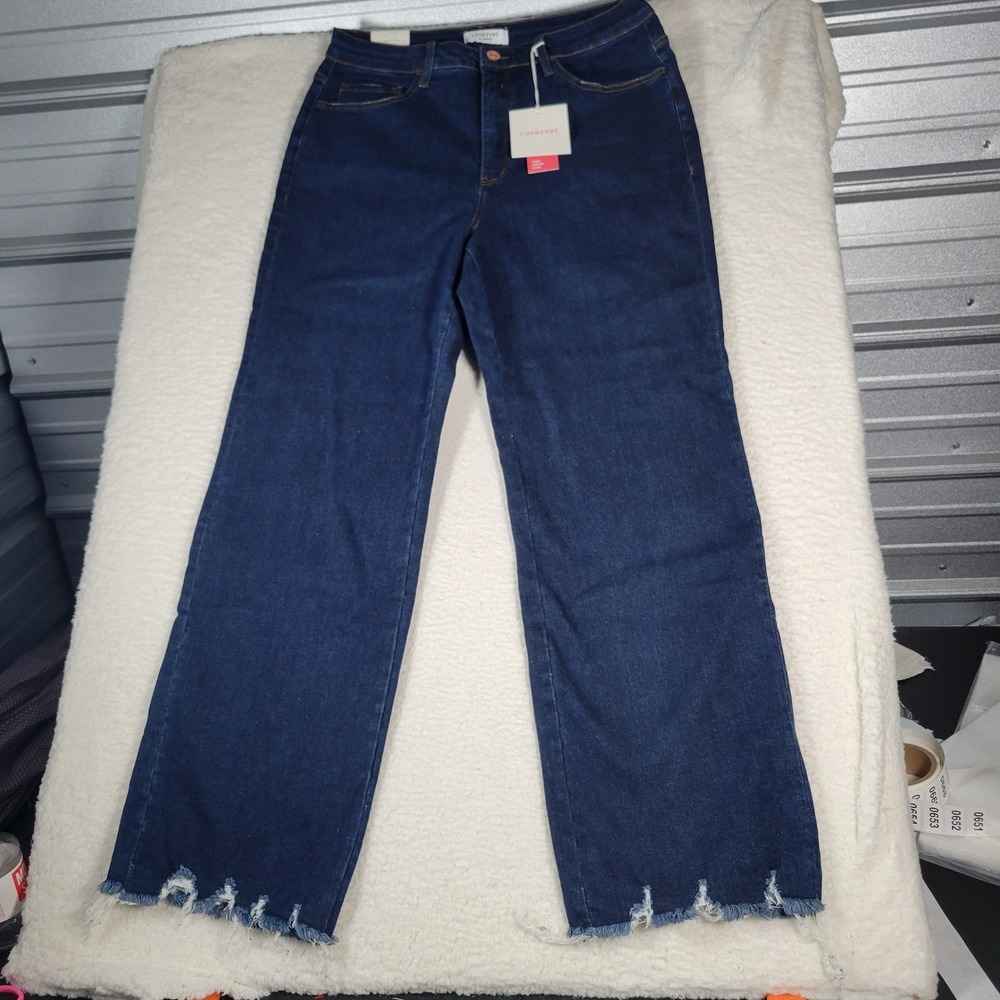 Lovervet Vervet Jean‎ Women 36x36(Actual 36x34Dark Indigo Wide Leg Tummy Control - Picture 2 of 16
